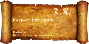 Kerper Marianna névjegykártya